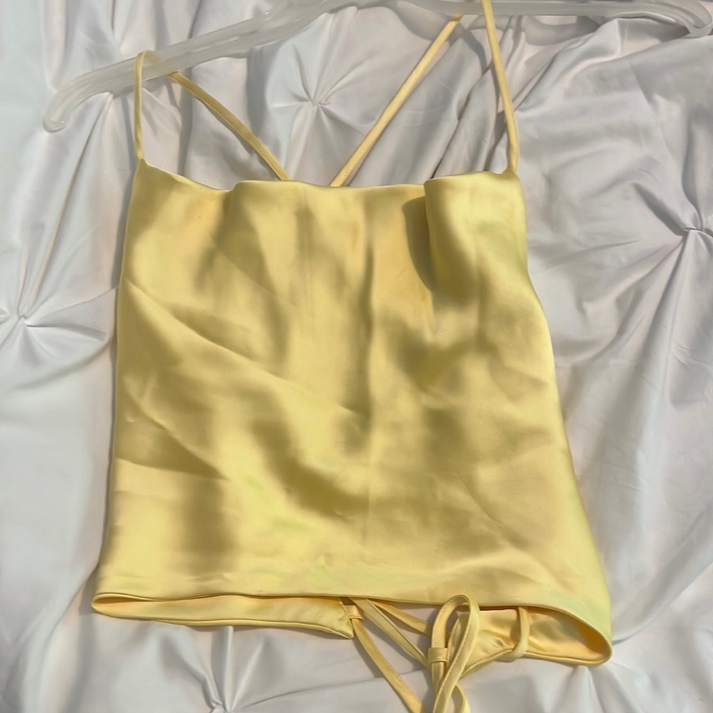 Yellow silk top
